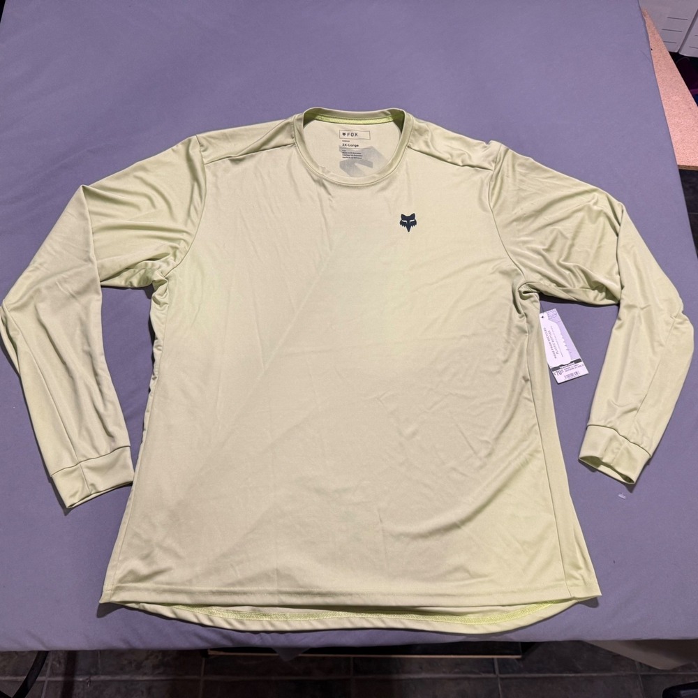 Fox Racing Ranger Jersey Mens 2XL Lime Green Long Sleeve MTB Performance Shirt‎